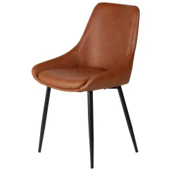 Sedia-Set di 2 sedie da pranzo in similpelle (seduta 47 cm) Juno