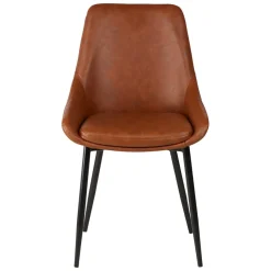 Sedia-Set di 2 sedie da pranzo in similpelle (seduta 47 cm) Juno