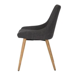 Sedia-Set di 2 sedie da pranzo in tessuto (seduta 47 cm) Juno Grigio