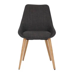 Sedia-Set di 2 sedie da pranzo in tessuto (seduta 47 cm) Juno Grigio