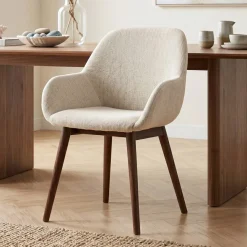Sedia-Set di 2 sedie da pranzo in tessuto (seduta 48 cm) Elia Beige
