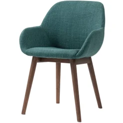 Sedia-Set di 2 sedie da pranzo in tessuto (seduta 48 cm) Elia Verde smeraldo