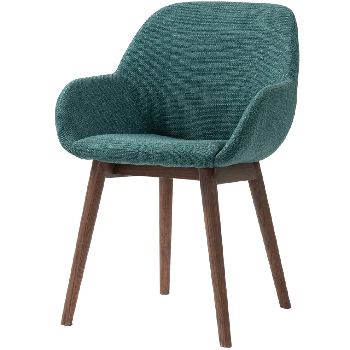 Sedia-Set di 2 sedie da pranzo in tessuto (seduta 48 cm) Elia Verde smeraldo