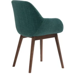 Sedia-Set di 2 sedie da pranzo in tessuto (seduta 48 cm) Elia Verde smeraldo