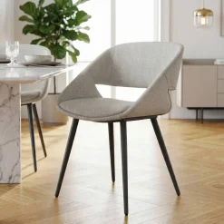 Sedia-Set di 2 sedie da pranzo in tessuto (seduta 49 cm) Orka