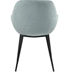 Sedia-Set di 2 sedie da pranzo in tessuto chenille (seduta 48 cm) Zola celadon