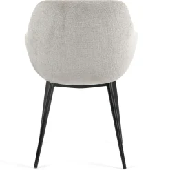 Sedia-Set di 2 sedie da pranzo in tessuto chenille (seduta 48 cm) Zola