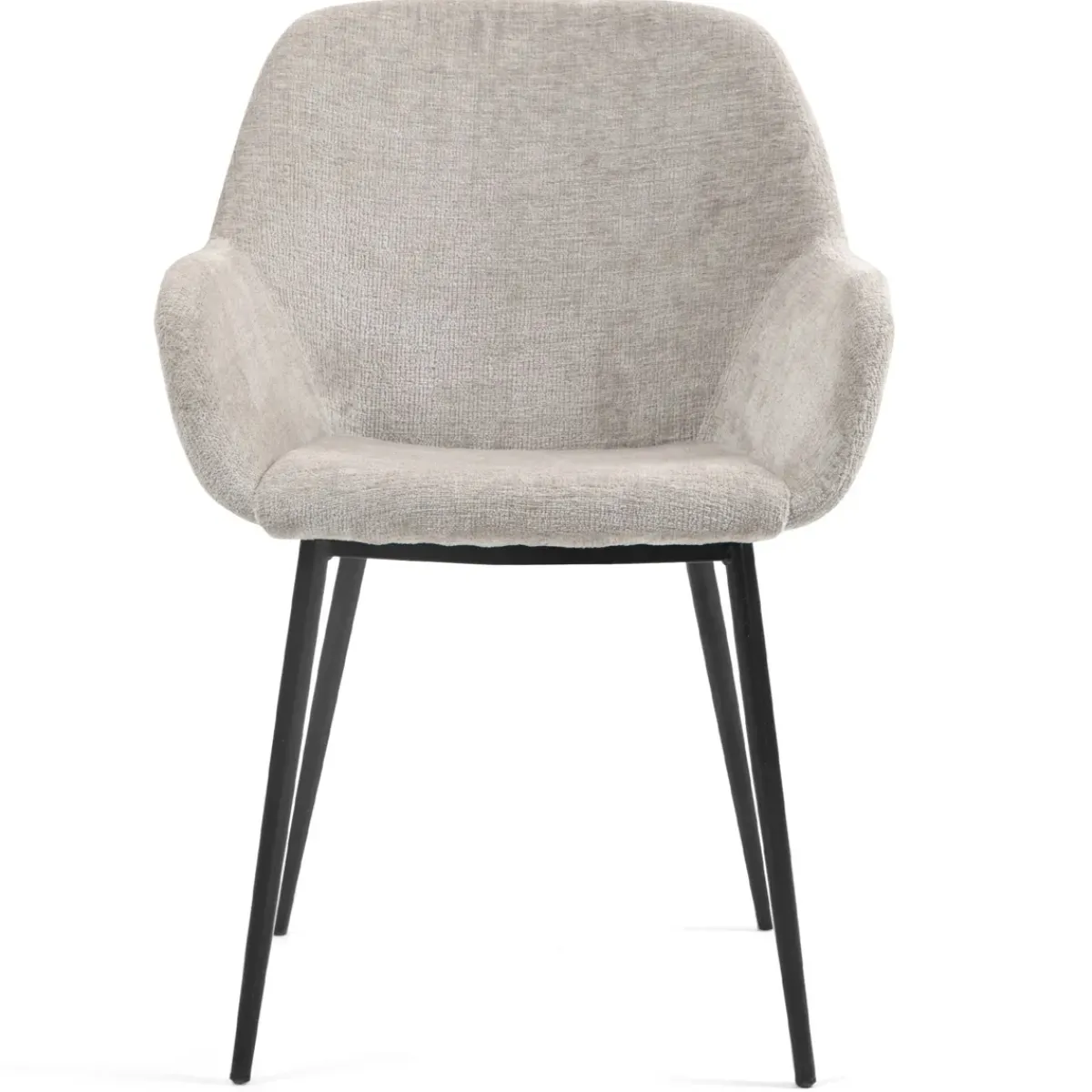 Sedia-Set di 2 sedie da pranzo in tessuto chenille (seduta 48 cm) Zola