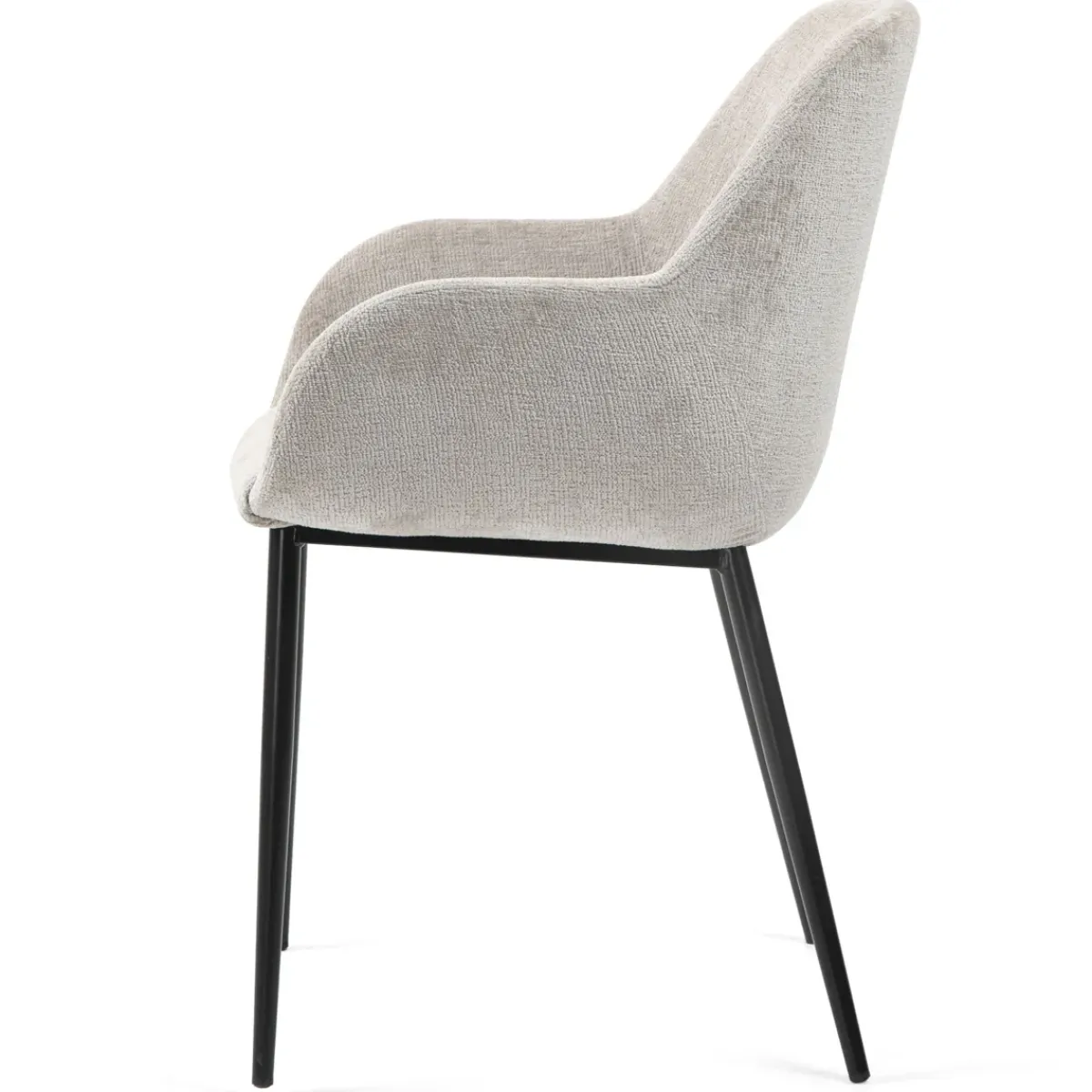 Sedia-Set di 2 sedie da pranzo in tessuto chenille (seduta 48 cm) Zola
