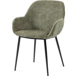 Sedia-Set di 2 sedie da pranzo in tessuto di velluto (seduta 48 cm) Zola