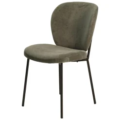 Sedia-Set di 2 sedie da pranzo in tessuto (seduta 48,5 cm) Isla scuro