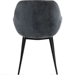 Sedia-Set di 2 sedie da pranzo in tessuto chenille (seduta 48 cm) Zola
