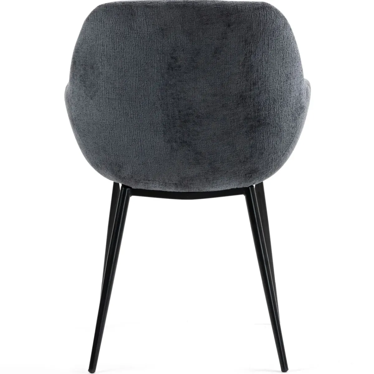 Sedia-Set di 2 sedie da pranzo in tessuto chenille (seduta 48 cm) Zola
