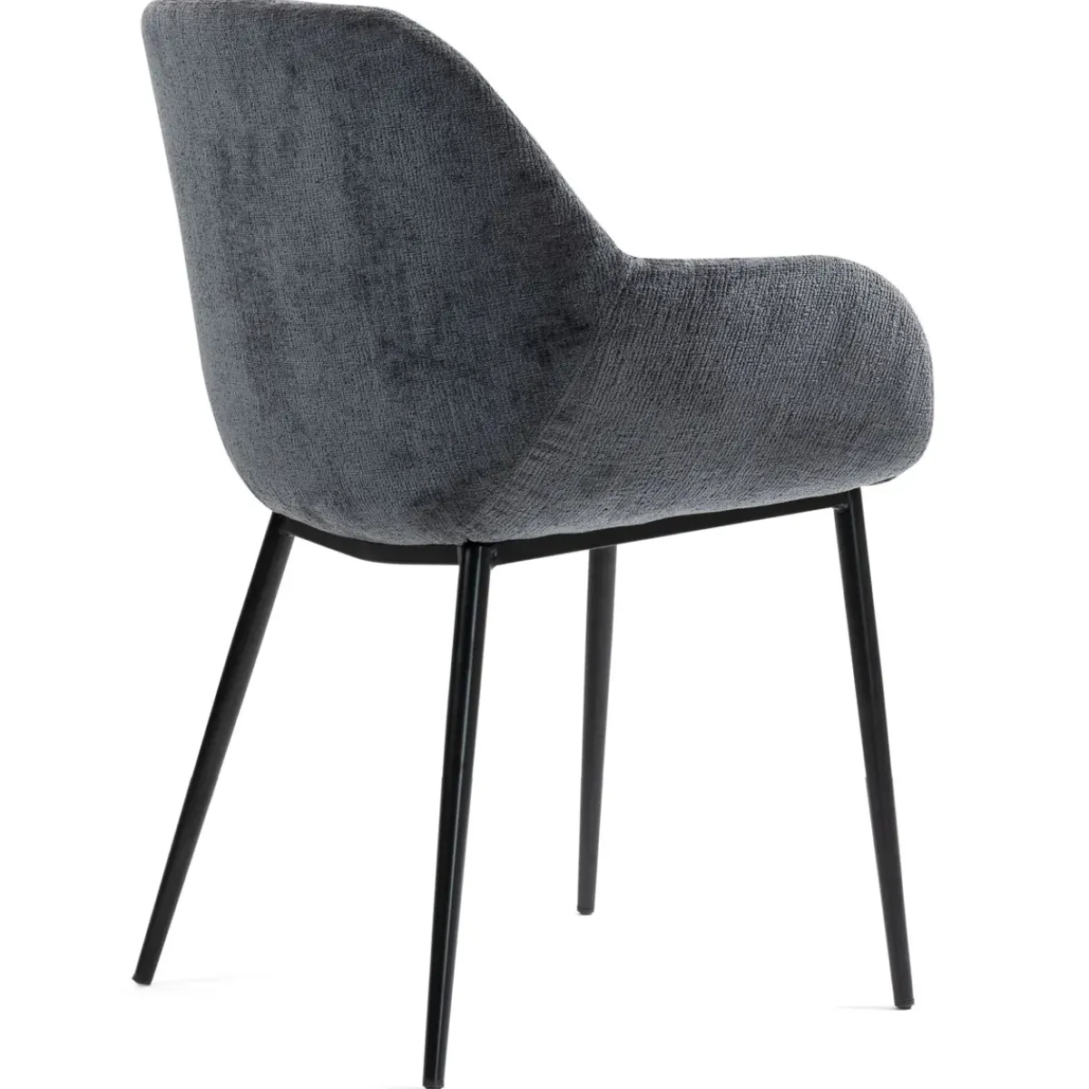 Sedia-Set di 2 sedie da pranzo in tessuto chenille (seduta 48 cm) Zola