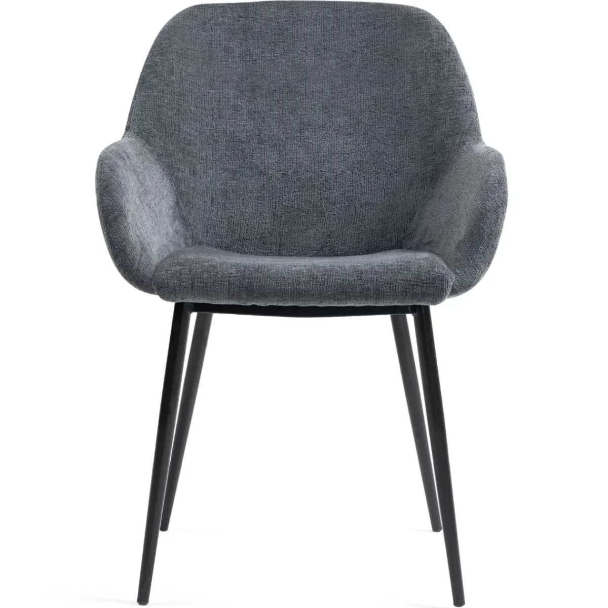 Sedia-Set di 2 sedie da pranzo in tessuto chenille (seduta 48 cm) Zola