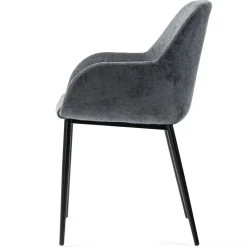 Sedia-Set di 2 sedie da pranzo in tessuto chenille (seduta 48 cm) Zola