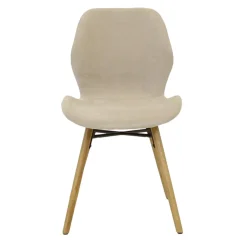 Sedia-Set di 2 sedie da pranzo in tessuto testurizzato (seduta 46 cm) Malika Sabbia