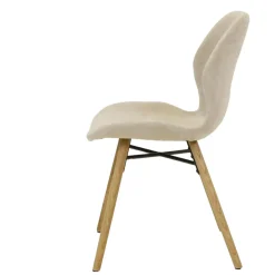 Sedia-Set di 2 sedie da pranzo in tessuto testurizzato (seduta 46 cm) Malika Sabbia