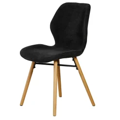 Sedia-Set di 2 sedie da pranzo in tessuto testurizzato (seduta 46 cm) Malika
