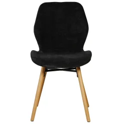 Sedia-Set di 2 sedie da pranzo in tessuto testurizzato (seduta 46 cm) Malika