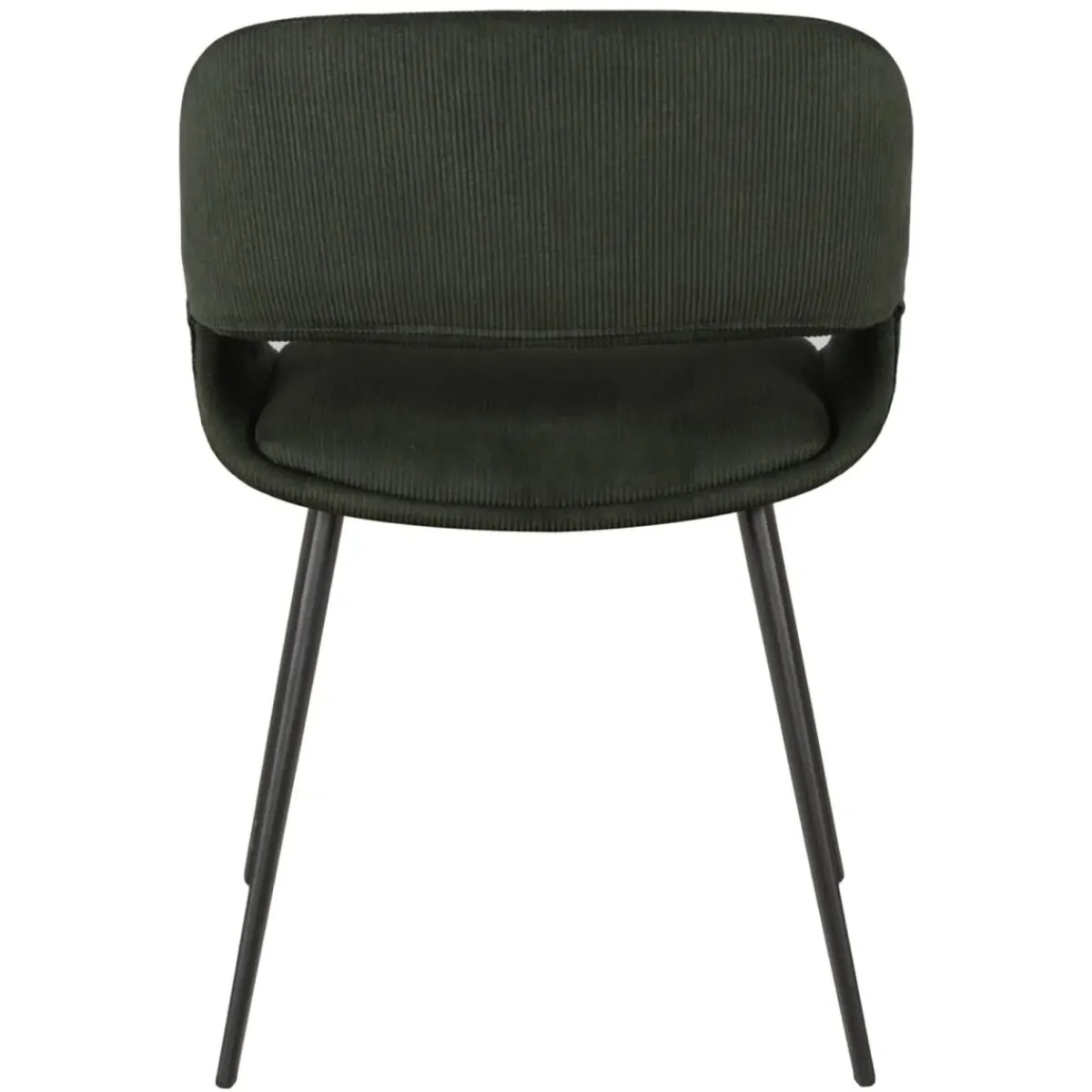 Sedia-Set di 2 sedie da pranzo in velluto a coste (seduta 49 cm) Orka scuro