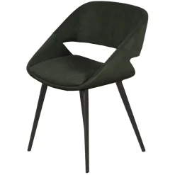 Sedia-Set di 2 sedie da pranzo in velluto a coste (seduta 49 cm) Orka scuro