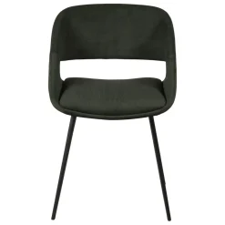 Sedia-Set di 2 sedie da pranzo in velluto a coste (seduta 49 cm) Orka scuro