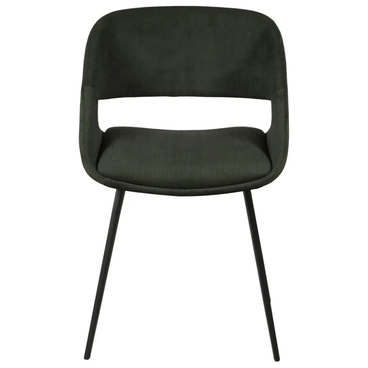 Sedia-Set di 2 sedie da pranzo in velluto a coste (seduta 49 cm) Orka scuro