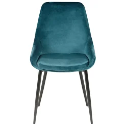 Sedia-Set di 2 sedie da pranzo in velluto (seduta 47 cm) Juno