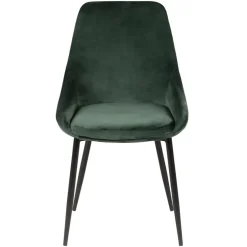 Sedia-Set di 2 sedie da pranzo in velluto (seduta 47 cm) Juno Verde pino