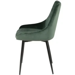 Sedia-Set di 2 sedie da pranzo in velluto (seduta 47 cm) Juno Verde pino