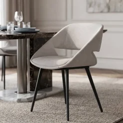Sedia-Set di 2 sedie da pranzo in velluto a coste (seduta 49 cm) Orka