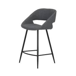 Sgabello Alto-Set di 2 sedie per isola centrale con schienale in tessuto (seduta 68cm) Kosmo