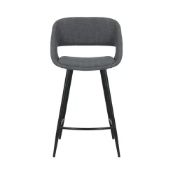 Sgabello Alto-Set di 2 sedie per isola centrale con schienale in tessuto (seduta 68cm) Kosmo