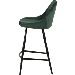 Sgabello Alto-Set di 2 sedie per isola centrale con schienale in velluto (Altezza seduta 67cm) Juno scuro