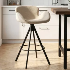 Sgabello Alto-Set di 2 sedie per isola centrale con schienale (Altezza seduta 65cm) Pema