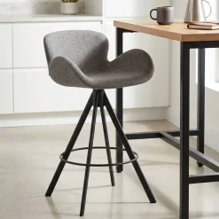 Sgabello Alto-Set di 2 sedie per isola centrale con schienale (seduta 65cm) Pema