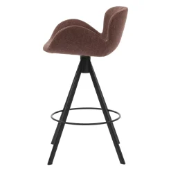 Sgabello Alto-Set di 2 sedie per isola centrale con schienale (Altezza seduta 65cm) Pema Bordeaux