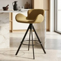 Sgabello Alto-Set di 2 sedie per isola centrale con schienale (seduta 65cm) Pema