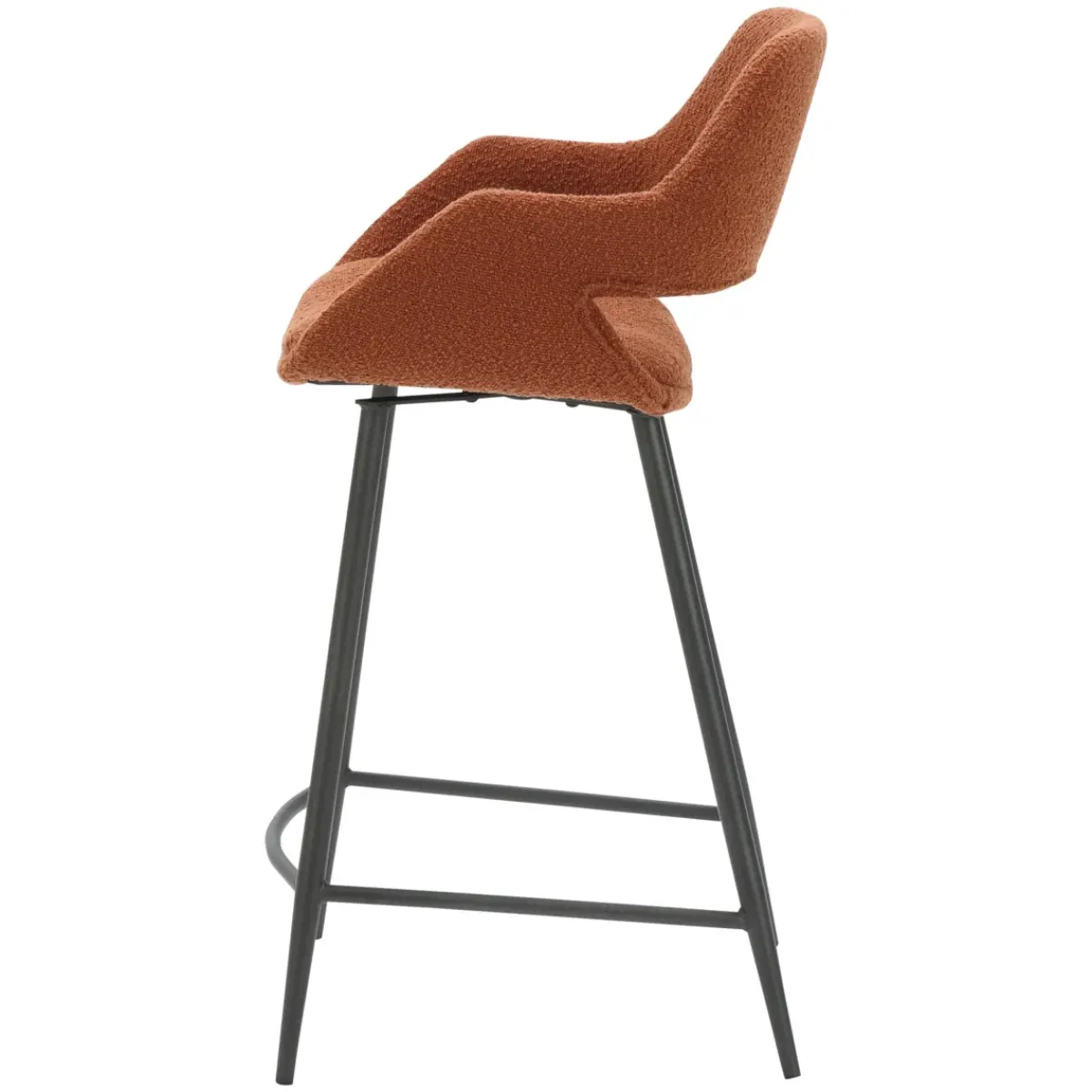Sgabello Alto-Set di 2 sedie per isola centrale con schienale in bouclé (seduta 65cm) Soho
