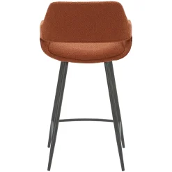 Sgabello Alto-Set di 2 sedie per isola centrale con schienale in bouclé (seduta 65cm) Soho