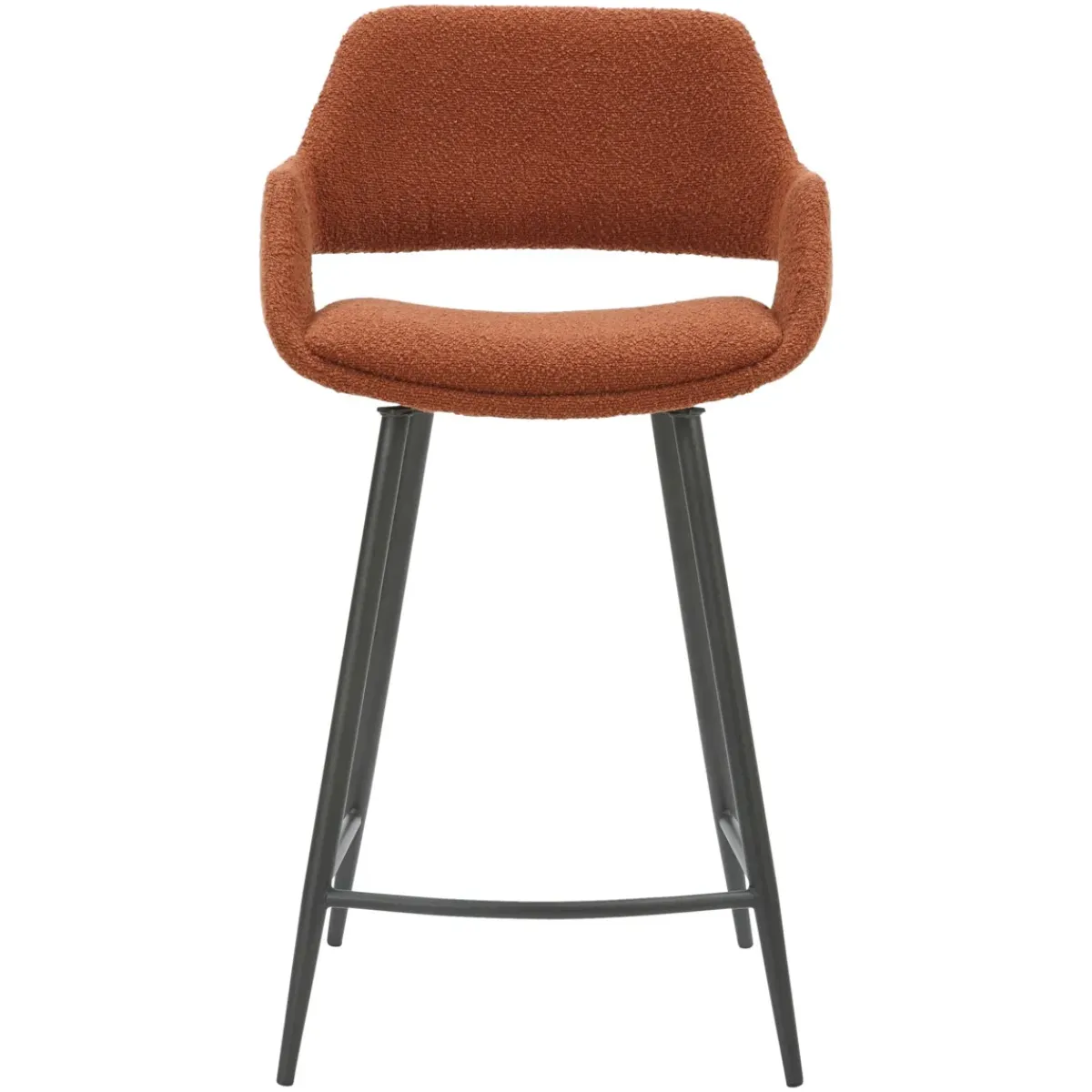 Sgabello Alto-Set di 2 sedie per isola centrale con schienale in bouclé (seduta 65cm) Soho