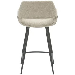 Sgabello Alto-Set di 2 sedie per isola centrale con schienale in bouclé (seduta 65 cm) Soho