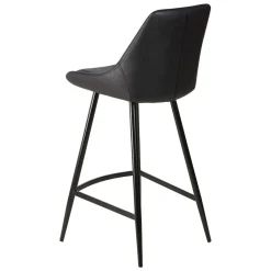 Sgabello Alto-Set di 2 sedie per isola centrale con schienale in similpelle (Altezza seduta 67cm) Juno