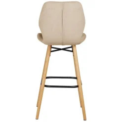 Sgabello Alto-Set di 2 sedie per isola centrale con schienale in tessuto (Altezza seduta 65cm) Malika sabbia