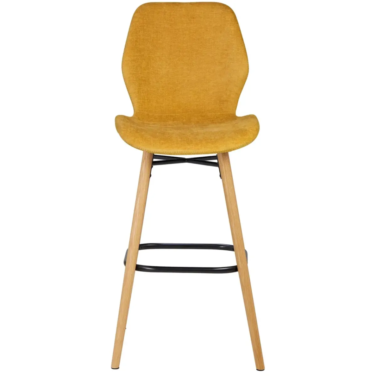 Sgabello Alto-Set di 2 sedie per isola centrale con schienale in tessuto (Altezza seduta 65cm) Malika