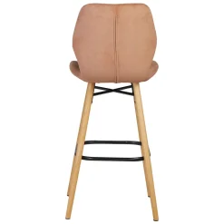 Sgabello Alto-Set di 2 sedie per isola centrale con schienale in tessuto (Altezza seduta 65cm) Malika nèfle