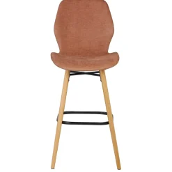 Sgabello Alto-Set di 2 sedie per isola centrale con schienale in tessuto (Altezza seduta 65cm) Malika nèfle