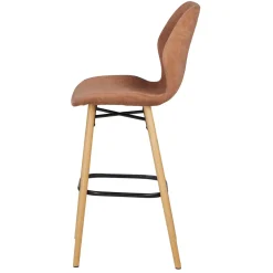 Sgabello Alto-Set di 2 sedie per isola centrale con schienale in tessuto (Altezza seduta 65cm) Malika nèfle