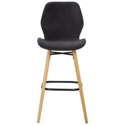 Sgabello Alto-Set di 2 sedie per isola centrale con schienale in tessuto (Altezza seduta 65 cm) Malika